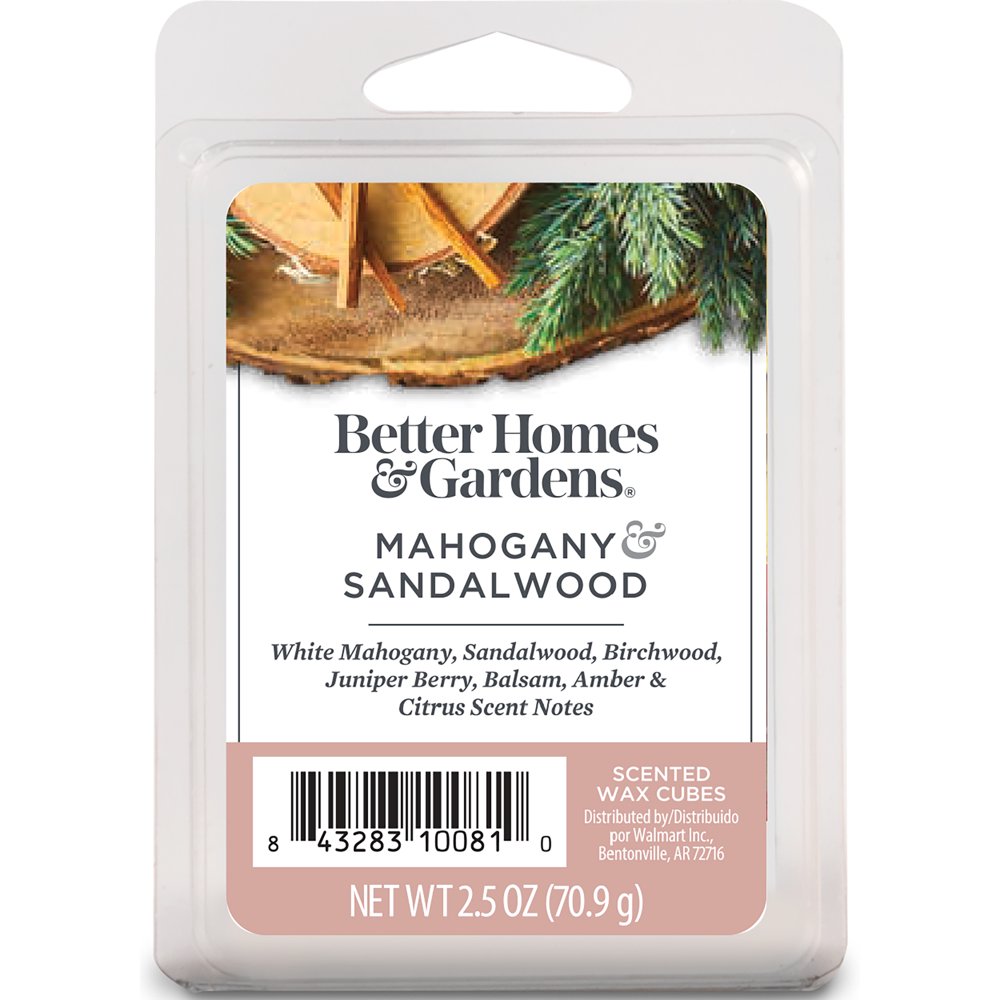 Mahogany and Sandalwood Premium Scented Wax Melts, Better Homes