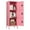 GM-2door-PINK, variant on GangMei 24.4" H Metal Storage Locker with Name Card Holder and Shelf, Small Locker Cabinet for Office, School, Gym, Home, Assembly Required, Pink