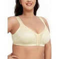 thumbnail image 3 of Deyllo Women Plus Size Bras Front Closure Minimizer Bras Posture Back Wireless Non Padded Soft Comfort Light Beige Bras Clothes Size 38C, 3 of 5