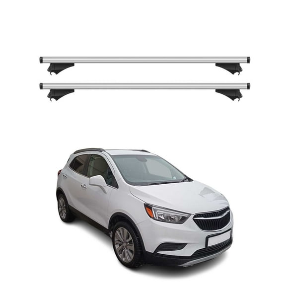 OMAC Cross Bars Roof Racks Aluminium for Buick Encore 2013-2022 Grey Carrier 2 Pcs Anti-Theft for Travel Kayak Canoe Surf Ski Snowboard Camping