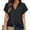 Black, variant on Idoravan Women's Plus Size Tops Fashion Women Short Sleeve V-Neck Blouses Half Sleeve Loose Top Ladies Shirts
