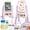Pink purple, variant on Joyooss Kids Art Easel, 2-in-1 Adjustable Double-Sided Magnetic Chalkboard & Dry Erase Board with Personalized Name Sticker, Art Accessories Included, Ages 3+, Red/Blue/White