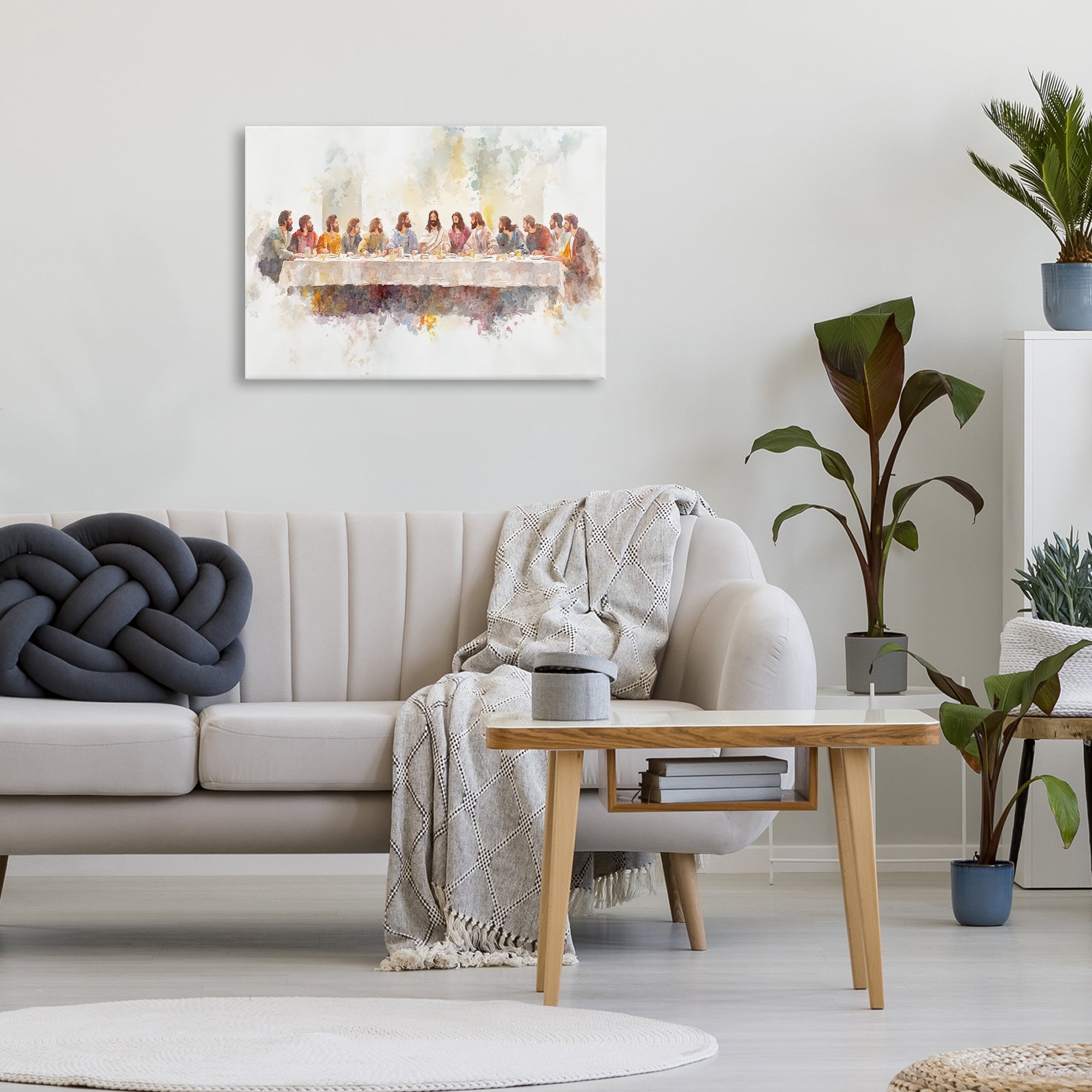 Stupell Industries Watercolor Supper Spirituality Canvas Wall Art, design by Petal Prints Design