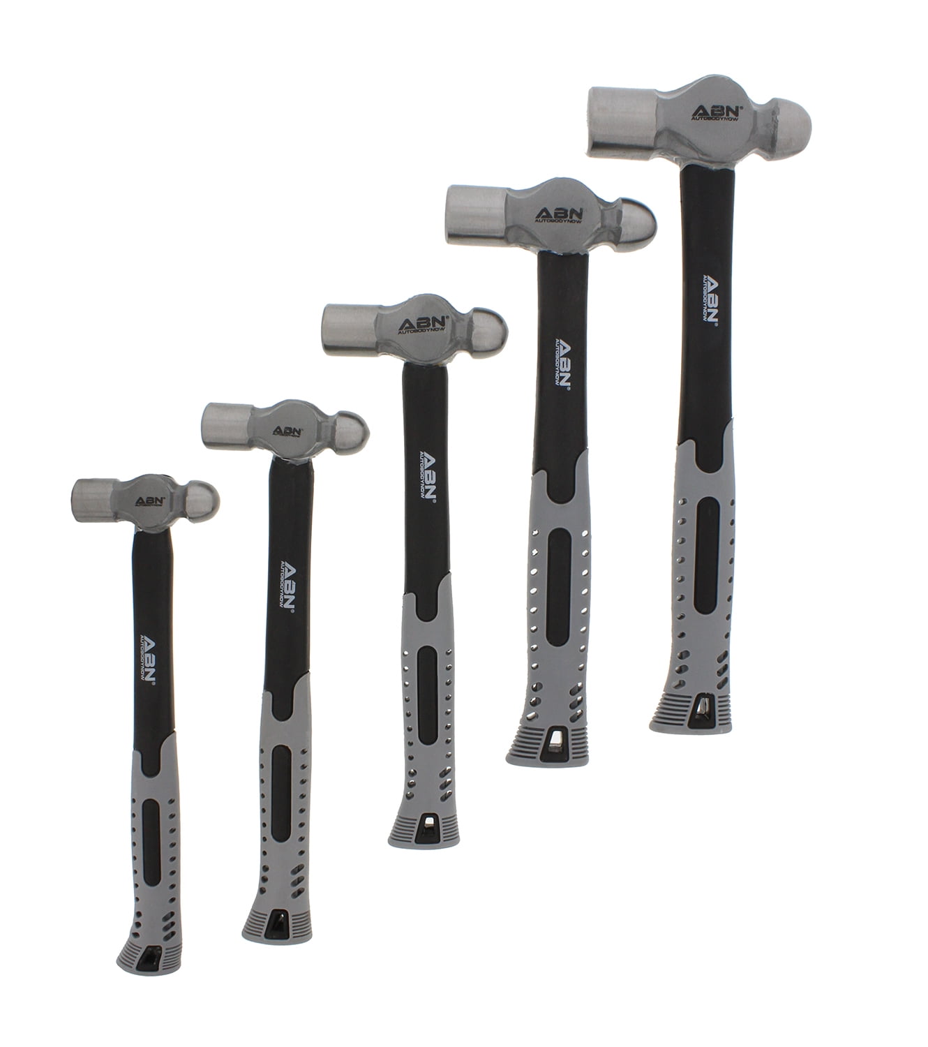 ABN Ball Pein Hammer 5pc Set 8 to 32 oz Ounce Fiberglass for Metal