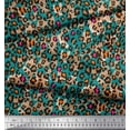 thumbnail image 3 of Soimoi Green Cotton Voile Fabric Leopard Animal Skin Decor Fabric Printed Yard 42 Inch Wide, 3 of 3