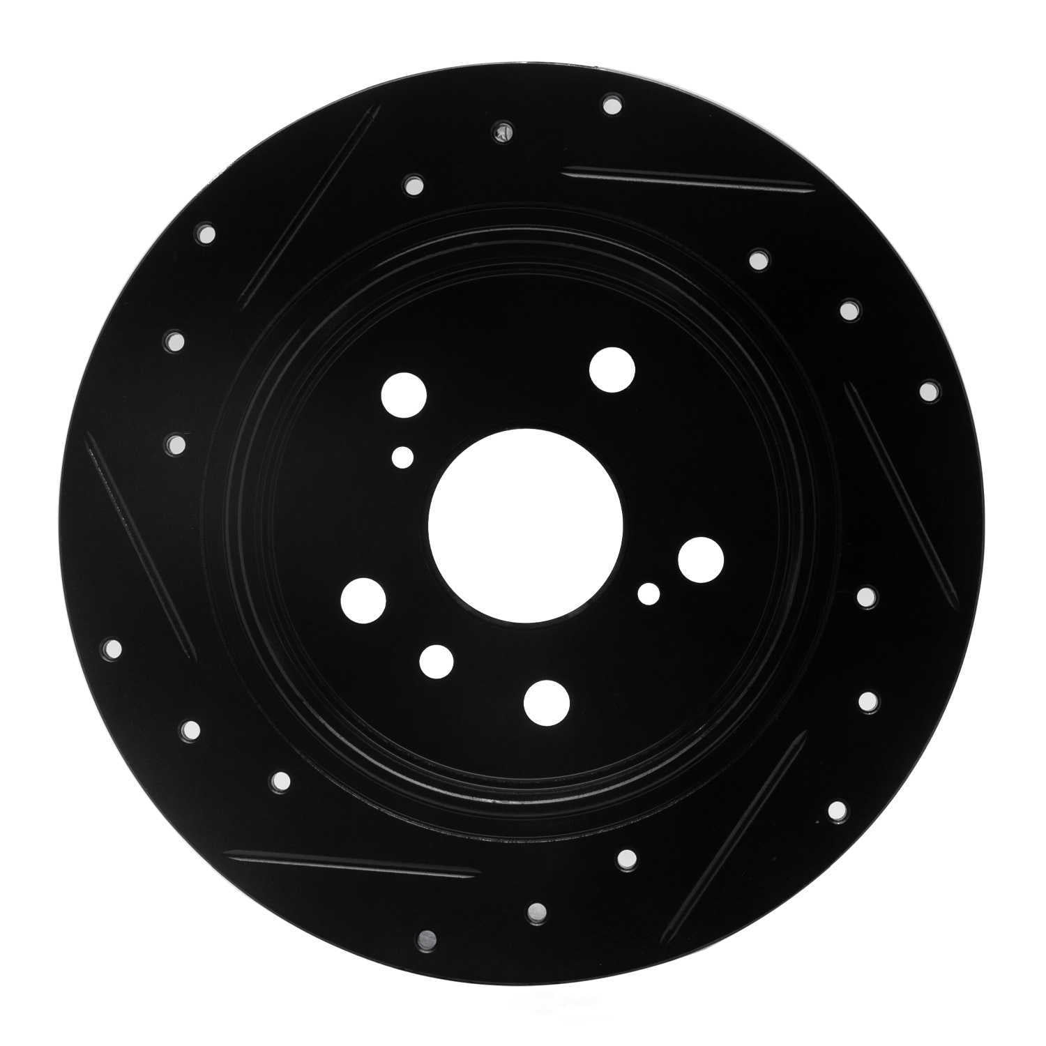 Dynamic Friction Company 633-76079R DFC Brake Rotor - Drilled And Slotted - Black