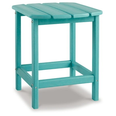 Signature Design by Ashley Sundown Treasure Outdoor Patio HDPE Weather Resistant End Table Blue