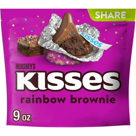 Hershey's Kisses Rainbow Brownie Flavored Share Bag Candy - 9oz - Pack of 2
