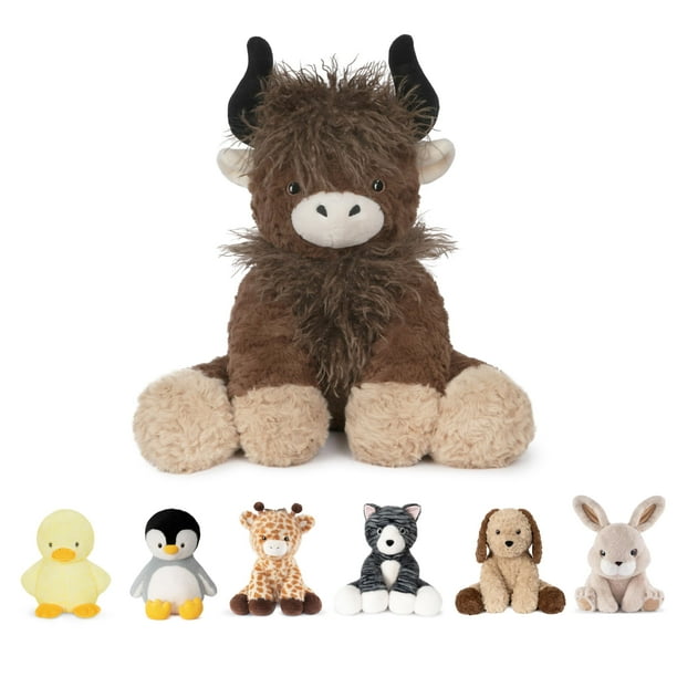Peluche Niuniu Daddy de 14 pulgadas con peso de vaca Highland, 1,5 kg