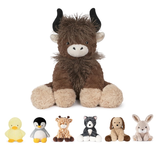 Peluche Niuniu Daddy de 14 pulgadas con peso de vaca Highland, 1,5 kg