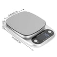 thumbnail image 5 of Báscula digital Mini báscula eléctrica portátil báscula de acero inoxidable accesorio para hornear de cocina plata 10kg/1g, 5 of 5