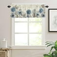 thumbnail image 3 of Kitchen Curtains Valances, Flower Butterfly Dragonfly Vintage Blue Floral Spring Summer Short Rod Pocket Valances for Windows for Bedroom, Bathroom, 1 Panel, 54" W x 18" L, 3 of 6