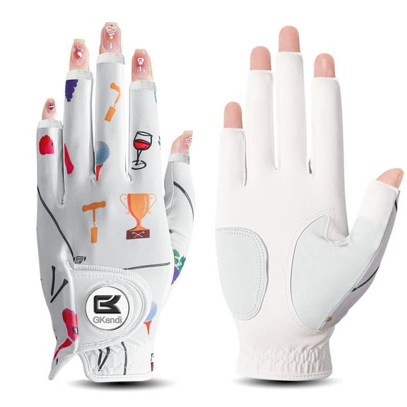 Golf Gloves Women with Ball Marker 1 Pack, Right Left Handed Golfer Left Right Hand, Ladies Breathable Soft All Weather Grip Glove Fit Size Small Medium Large X-Large