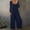 Navy, variant on AOOCHASLIY Christmas Women Pants Women Summer European and American Sling Solid Pocket Casual Jumpsuit