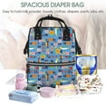 thumbnail image 5 of Daiia Cute Flat Fish Large Capacity Baby Bag Waterproof Stylish Diaper Bag Mummy Backpack Adjustable Straps Diaper BagBaby Essentials Bag, 5 of 6