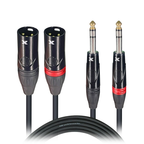 ProX XC-DSXM03 3' Dual 1/4" TRS-M to Dual XLR3-M Balanced High Performance Audio Cable