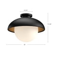 thumbnail image 4 of FM522016MBOP-Alora Lighting-Rubio - 1 Light Flush Mount-11.13 Inches Tall and 16 Inches Wide-Matte Black Finish, 4 of 7