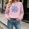 thumbnail image 2 of gbyLJF Women's Snowflake Christmas Sweatshirt Fuzzy Long Sleeve Holiday Tops Festival Travel Fleece Warm Pullover, 2 of 6