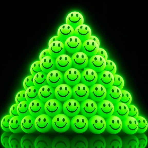 ArtCreativity 36 sets High Bouncy Glow in Dark Smiley face safe and Durable Rubber Balls