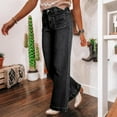 thumbnail image 5 of Clothes For Woman High Waist Wide Leg Jeans For Women Casual Loose Fit Denim Pants With Front Patch Pockets And Button Closure Pantalones De Mujer, 5 of 5