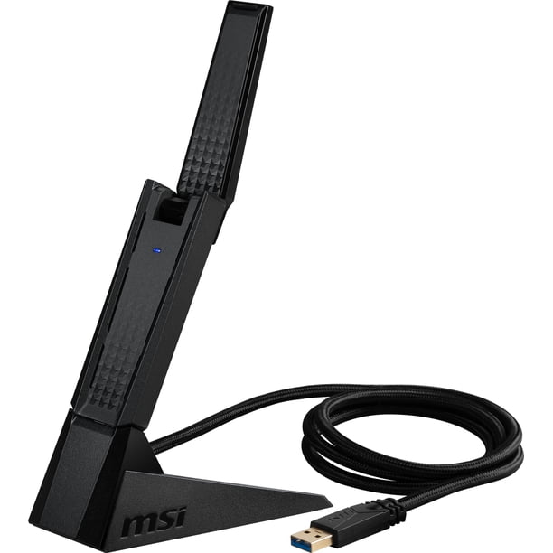 Adaptador USB WiFi 6E MSI AXE5400 de hasta 5400 Mbps para Windows