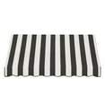 thumbnail image 2 of Awntech 6.38 Ft Dallas Retro Straight Slope Fixed Awning with Anodized Arms (76.5in x 16in x 30in), Black/White Stripe, 2 of 5