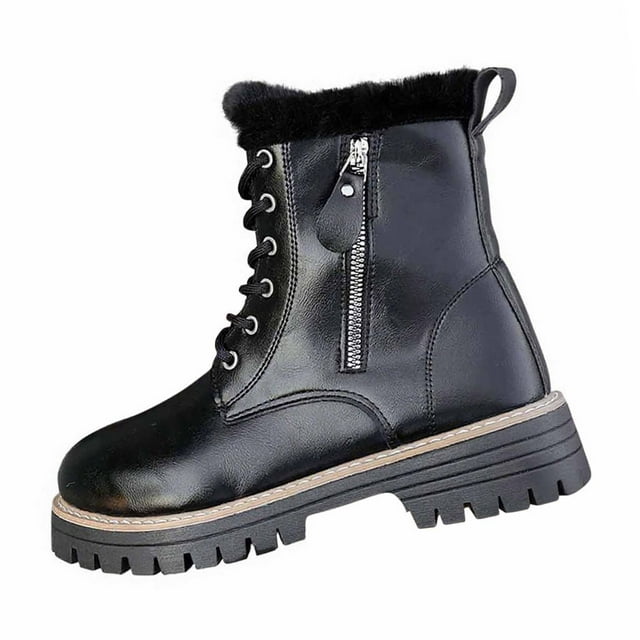 Bottes d'Automne pour Femmes Semelle Épaisse Plus Velours Bottes Courtes Loisirs Extérieur