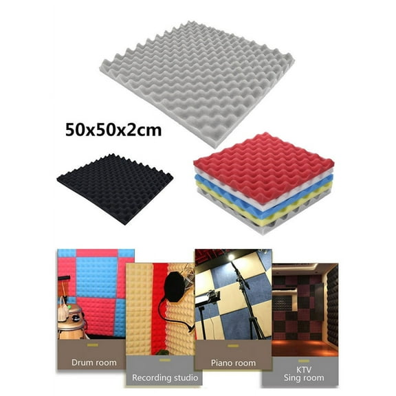 Nsxcdh Acoustic Foam Soundproof Sponge 19.69x19.69x0.79in High Density Absorption Piano Drum Anchor Room Ktv Meeting Studio Bass Trap Black Gift Card