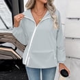 thumbnail image 5 of Sentmoon Lightweight Jacket Women Windproof Hooded Neck Rain Jackets Lined Long Sleeve with Zipper Raincoat with Pockets for Rainy Days Golf Weekend, 5 of 9