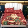 thumbnail image 6 of HELLHERO Santa Claus and the Starry Sky 3 Piece Fitted Bedding Set for Women Kids, 1 Fitted Sheet and 2 Pillowcases, No Flat Sheet Deep Pocket Cozy Fitted Set for Home Decor Kids Bedroom, 6 of 6