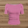 thumbnail image 6 of Bovxnpu Womens Short Sleeve T Shirts Printed T-Shirt Short Sleeve Crew Neck Ruched Side Slim Tops Summer Tops, 6 of 8