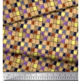 thumbnail image 2 of Soimoi Rayon Fabric Check & Brush Stroke Abstract Print Sewing Fabric Yard 56 Inch Wide, 2 of 3