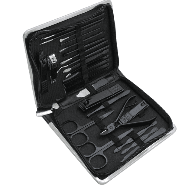 Set de manicura Cuidado personal, kit de cortaúñas, juego de pedicura profesional para cortaúñas, herramientas de uñas con viaje de lujo, regalos para hombres, mujeres, familiares y amigos