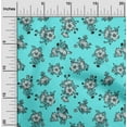thumbnail image 1 of oneOone Polyester Lycra Aqua Blue Fabric Leaves & Floral Artistic Sewing Material Print Fabric By The Yard 56 Inch Wide, 1 of 4