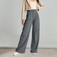thumbnail image 2 of Pantalones elegantes para mujer sueltos informales línea H bolsillos con cierre de cremallera traje de trabajo de oficina, 2 of 9