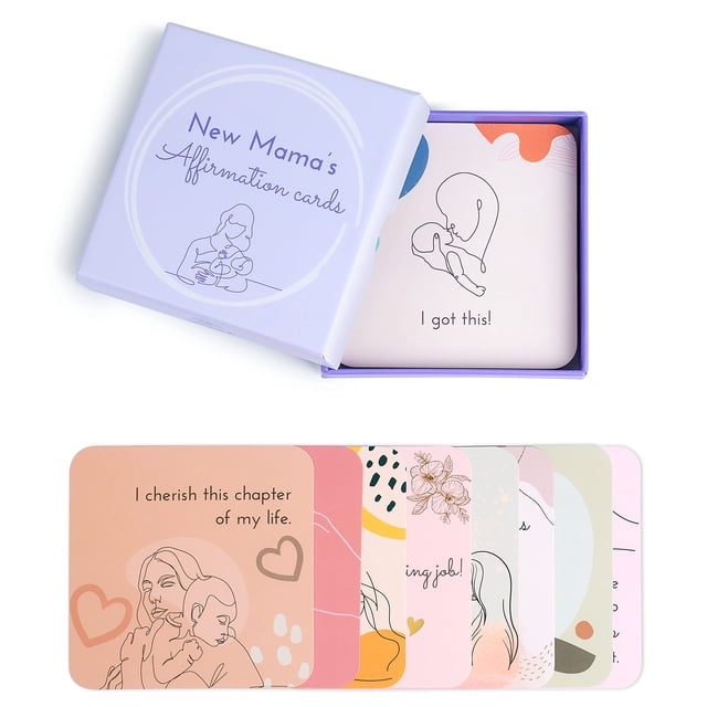 Tarjetas de afirmación para el cuidado personal después del parto para madres primerizas