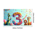 thumbnail image 4 of LUUFILx Colorful Cartoon Themed Happy Birthday Banner with Cute Animals and Cars Background Backdrop Party Supplies Decors for Kids Birthday Parties Photography Props Celebrations, 4 of 7