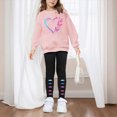 thumbnail image 2 of KPOPLK Little's Girl Clothes 2-7T Long Sleeve Heart Print Tee Top Flare Pants Fall Outfit Set,Size 4-5 Years, 2 of 5