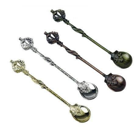 

MOOSUP Retro Thistle Leaf Coffee Scoops Vintage Zinc Alloy Stirring Spoon Creative Spoon for Tea Cake Sugar Dessert Ice Cream Spoon Kitchen Seasoning Spice Spoon