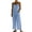 Blue, variant on hoksml Women's 2 Piece Linen Cotton Set, Vacation Outfits for Women, Cami Top and Wide Leg Pants