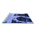 thumbnail image 2 of Ahgly Company Machine Washable Indoor Round Abstract Blue Modern Area Rugs, 4' Round, 2 of 4