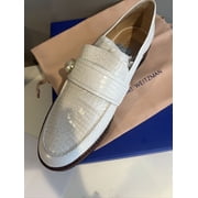 New with Box Stuart Weitzman Manila Pearl White Leather Flat Loafers 10