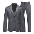 thumbnail image 3 of HBDesign Mens 3 Piece Suit Set Summer Lightweight Slim Fit Blazer Vest Pants Pinstripe for Business, 3 of 7