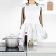 thumbnail image 4 of Delantal de algodón con dobladillo con volantes de princesa, cintura ajustable, delantal blanco para mujer y niña, 4 of 9