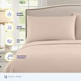 thumbnail image 3 of Sweet Home Collection King Sheet Sets, Classic 1800 Series Deep Pocket 4 Piece, Luxury Soft Microfiber Bed Sheet Sets, Beige, 3 of 5