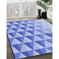 thumbnail image 3 of Ahgly Company Machine Washable Indoor Square Transitional Blue Ribbon Blue Area Rugs, 4' Square, 3 of 7