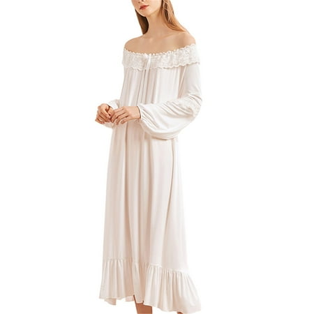 

Vintage Victorian Nightgown Sleeveless Cotton Nightgown Mid-Calf Ladies Nightdress Victorian Nightgown Long Sheer Vintage Nightdress S White