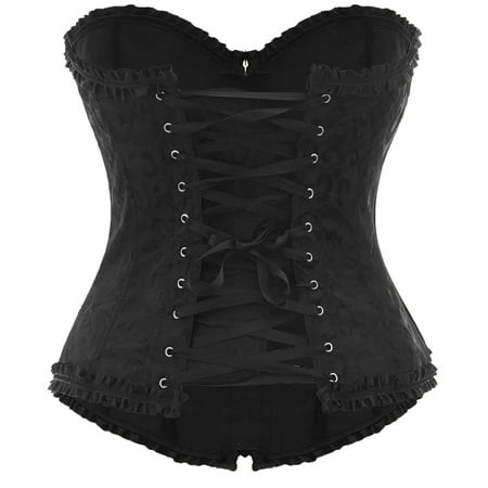 

Clearance! Holloyiver Firm Shapewear for Women Tummy Control Floral Overbust Corset Bustier Lingerie Top Gothic Erogenous Underwear Black