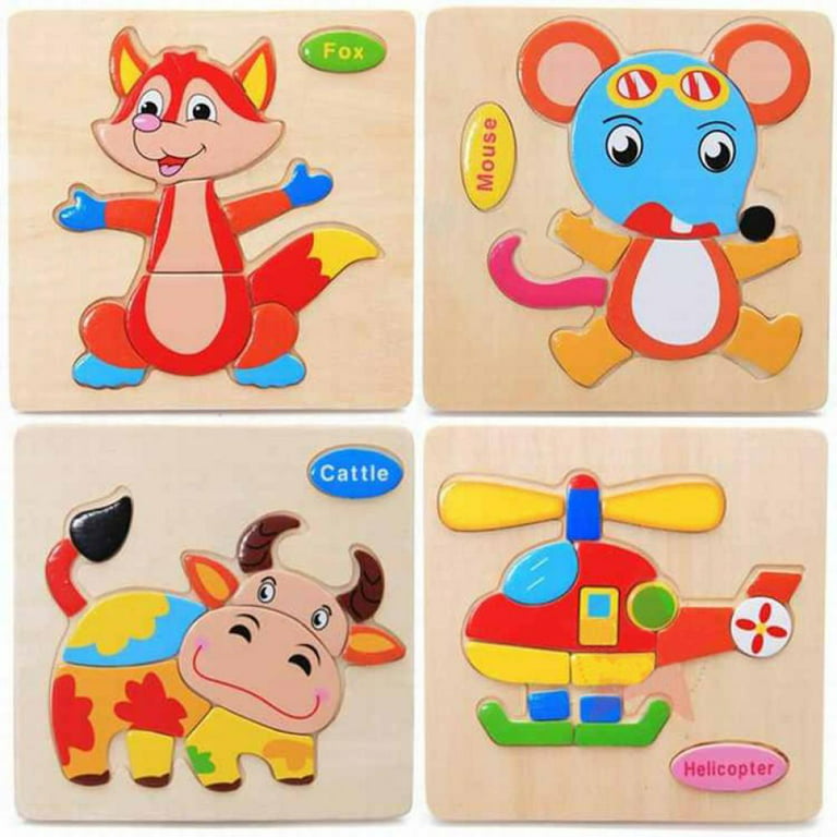 1Pc Baby Cartoon 3D Animal Rabbit Jigsaw Wooden Toys Puzzle Toy for Kids  Early Learning Educational Montessori Toys Stacked Game - Realistic Reborn  Dolls for Sale