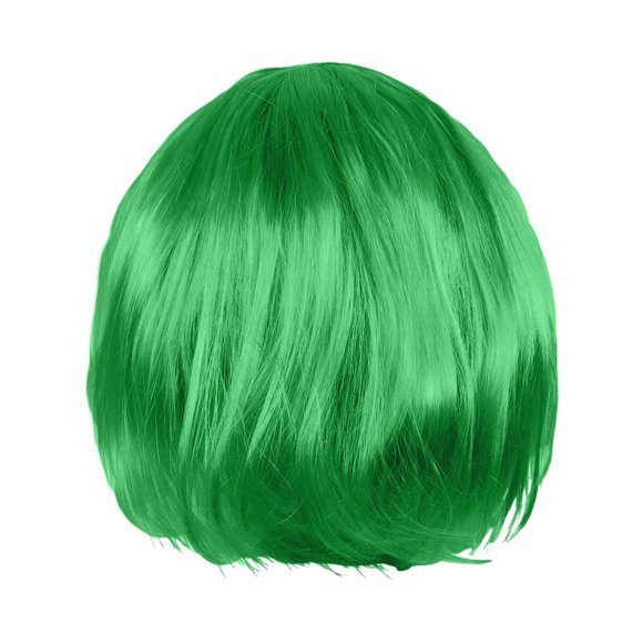 Riforla Ladies Wig Carnival Human Hair Wig 30CM Wig Short Suitable for Party Decoration 30cm Wigs for Women Green